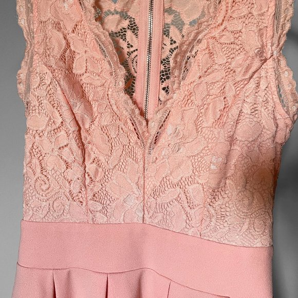 Lace Formal Mini Dress - Blush (Size Medium/6-8) - Picture 6 of 7